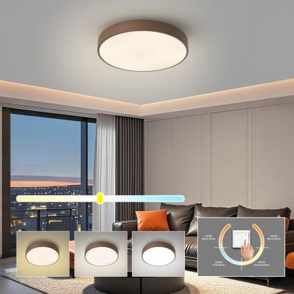 Brilagi - LED plafonska svetiljka POOL LED/48W/230V 3000/4000/6000K prečnik 40 cm braon