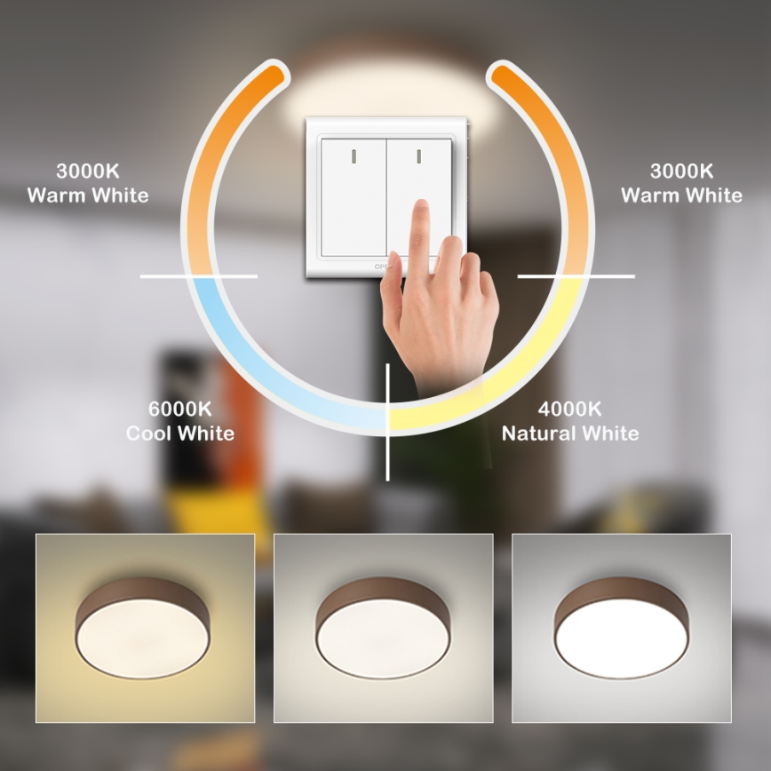 Brilagi - LED plafonska svetiljka POOL LED/48W/230V 3000/4000/6000K prečnik 40 cm braon