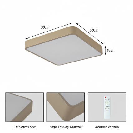 Brilagi - LED stropno svetlo POOL LED/48W/230V 3000/4500/6000K 50x50 cm bež