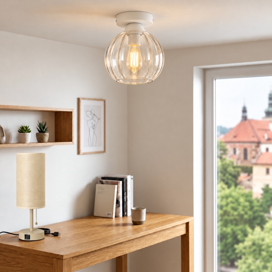 BRILAGI - LED stropno svetlo RETRO GLASS 1xE27/60W/230V prečnik 18 cm bela/prozirna