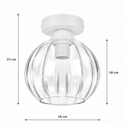 BRILAGI - LED stropno svetlo RETRO GLASS 1xE27/60W/230V prečnik 18 cm bela/prozirna