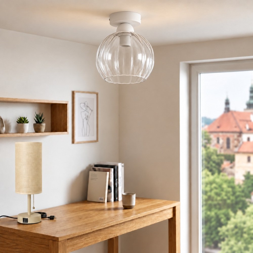 BRILAGI - LED stropno svetlo RETRO GLASS 1xE27/60W/230V prečnik 25 cm bela/prozirna