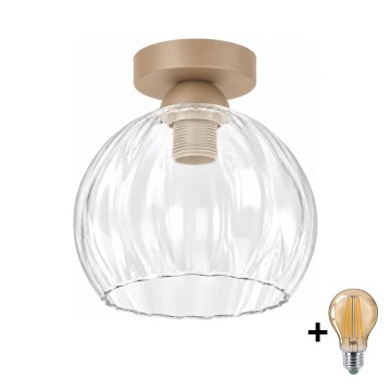 BRILAGI - LED Stropno svetlo RETRO GLASS 1xE27/60W/230V prečnik 25 cm bež/prozirno