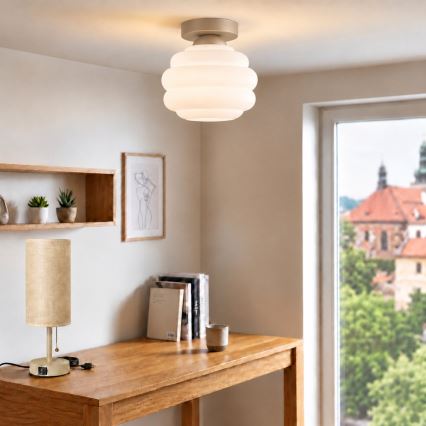 BRILAGI - LED stropno svetlo RETRO GLASS 1xE27/60W/230V Ø 20 cm bež/bela