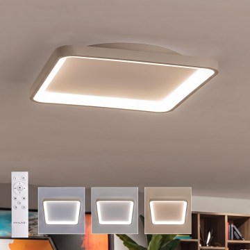 BRILAGI - LED Stropno svetlo sa prigušiva FALCON SLIM LED/50W/230V 3000-6500K 50x50 cm bela/bež + daljinski upravljač