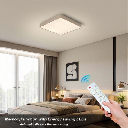 BRILAGI - LED prigušiva plafonsko svetlo POOL SQUARE LED/36W/230V 3000-6000K 40x40 cm bež + daljinski upravljač