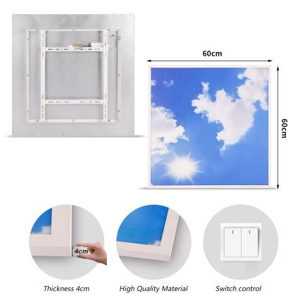 Brilagi - LED stropno svetlo SLIMFRAME LED/58W/230V 60x60 cm srebrna/plava