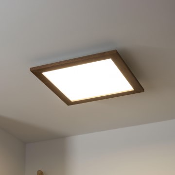 Brilagi - LED stropno svetlo SLIMFRAME WOOD, prigušiva, LED/36W/230V, 49,5x49,5 cm, 3000-6000K, tamno braon + daljinski upravljač