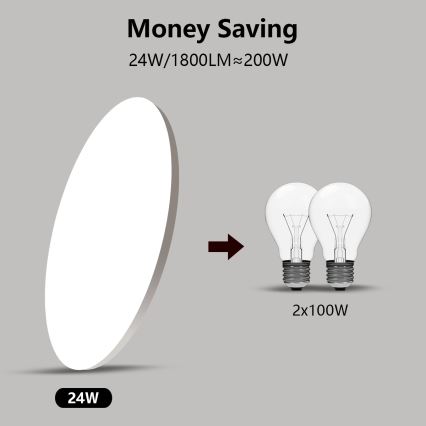 Brilagi - LED prigušiva stropna svetiljka SMART LED/24W/230V prečnik 38 cm 2700-6500K Wi-Fi Tuya + daljinski upravljač