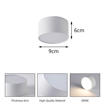 Brilagi - LED stropno svetlo za kupatilo FORIS LED/9W/230V, prečnik 9 cm, belo, IP44