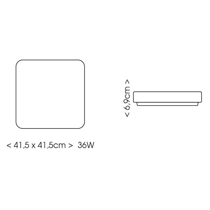 BRILAGI - LED kupatilsko stropno svetlo sa senzorom ZENNA LED/36W/230V 41,5x41,5 cm IP44 crna + daljinski upravljač