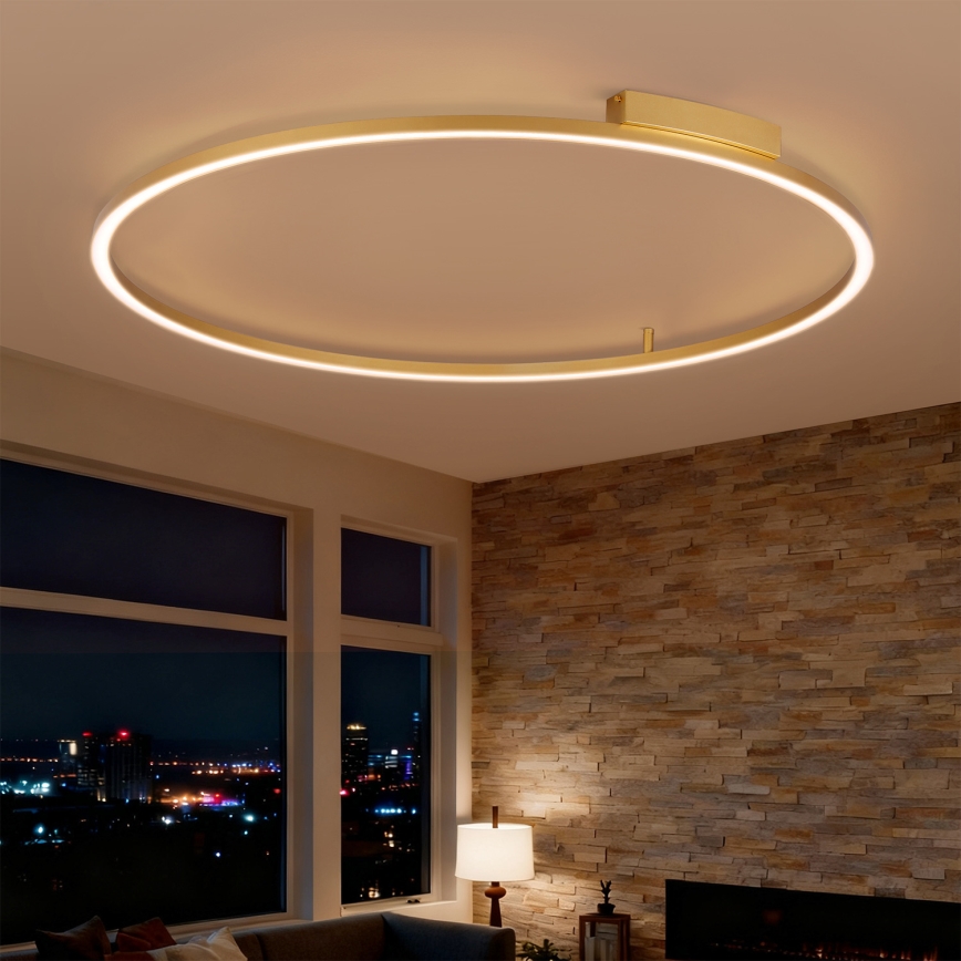 Brilagi - LED prigušiva stropna svetiljka PORTOFINO LED/85W/230V 3000-6000K prečnik 120 cm zlatna + daljinski upravljač