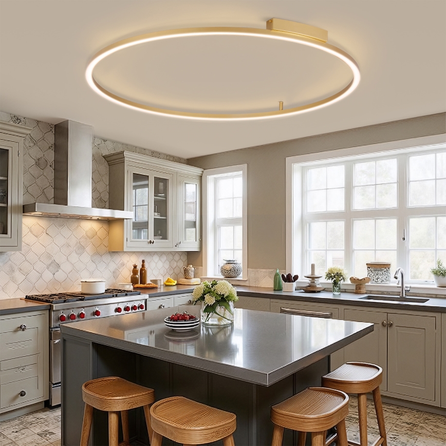 Brilagi - LED prigušiva stropna svetiljka PORTOFINO LED/85W/230V 3000-6000K prečnik 120 cm zlatna + daljinski upravljač