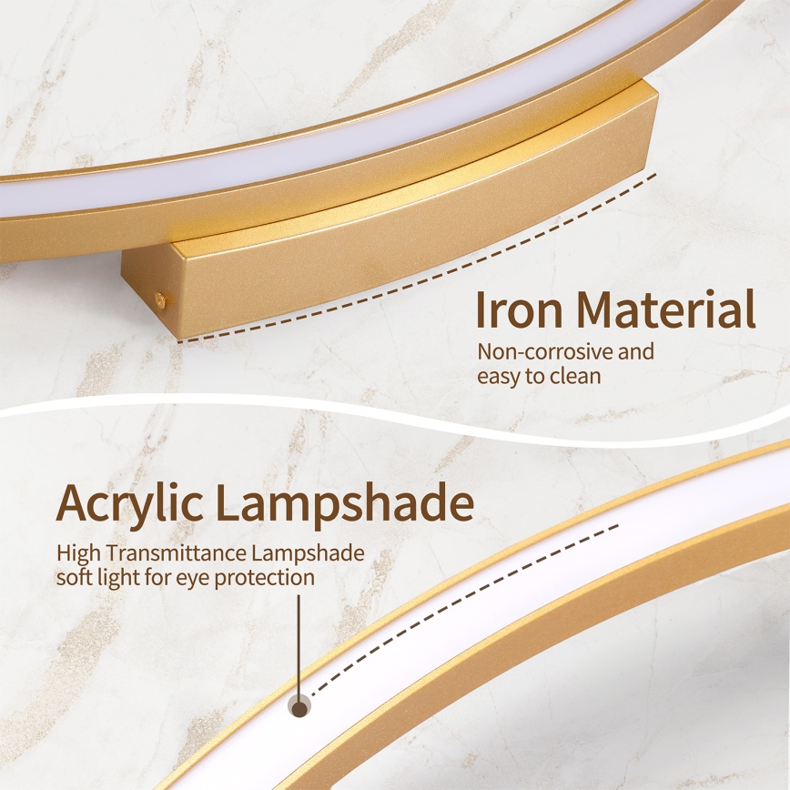 Brilagi - LED prigušiva stropna svetiljka PORTOFINO LED/85W/230V 3000-6000K prečnik 120 cm zlatna + daljinski upravljač