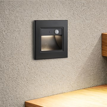 Brilagi - LED svetiljka za stepenište sa senzorom STEP LIGHT LED/1,5W/230V IP44 crna
