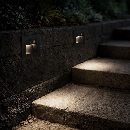 Brilagi - LED svetlo za stepenište sa senzorom STEP LIGHT LED/1,5W/230V IP44 crno