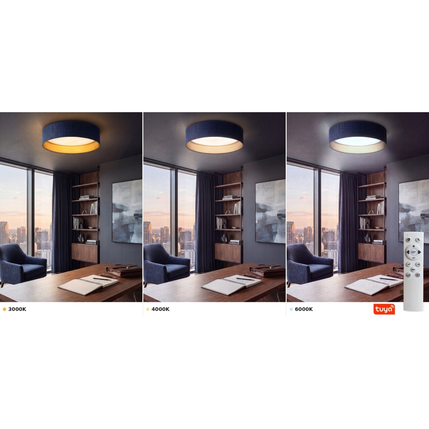BRILAGI - LED prigušiva plafonska svetiljka VELVET SMARTIX STARS LED/36W/230V 3000-6000K prečnik 55 cm plava/zlatna Wi-Fi Tuya Beacon + daljinski upravljač