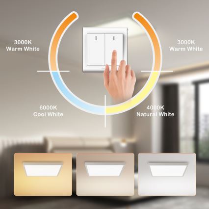 Brilagi - LED plafonsko svetlo za kupatilo FRAME LED/50W/230V 3000/4000/6000K 60x60 cm IP44 srebrna