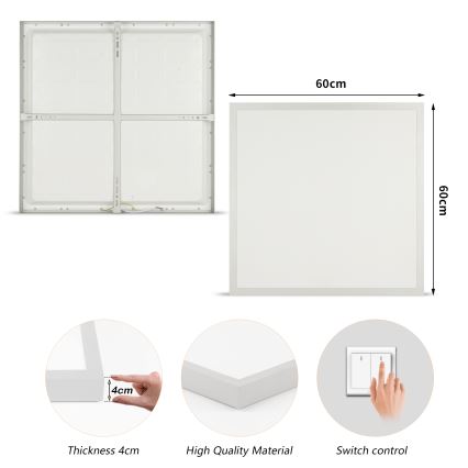 Brilagi - LED plafonsko svetlo za kupatilo FRAME LED/50W/230V 3000/4000/6000K 60x60 cm IP44 srebrna