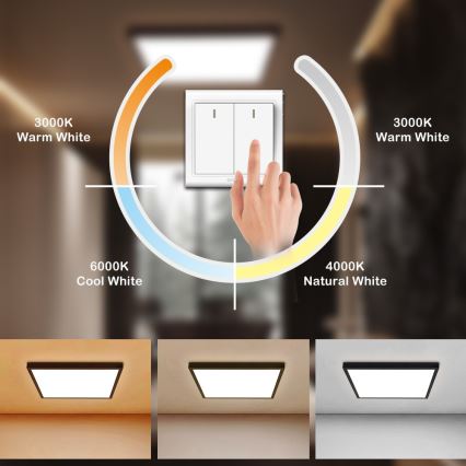 Brilagi - LED kupatilsko plafonsko svetlo FRAME LED/50W/230V 60x60 cm 3000/4000/6000K IP44 crna
