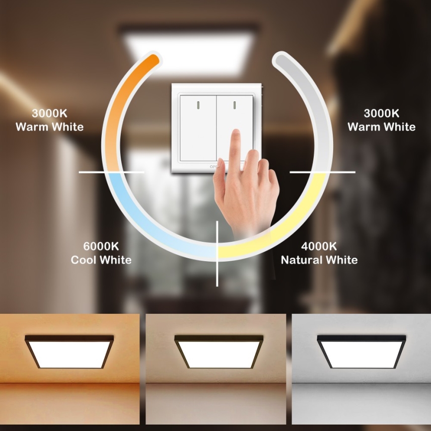 Brilagi - LED kupatilsko plafonsko svetlo FRAME LED/50W/230V 60x60 cm 3000/4000/6000K IP44 crna