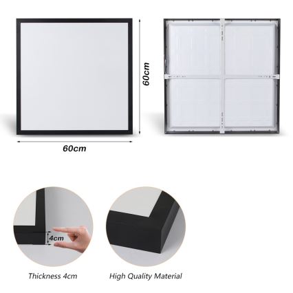 Brilagi - LED kupatilsko plafonsko svetlo FRAME LED/50W/230V 60x60 cm 3000/4000/6000K IP44 crna