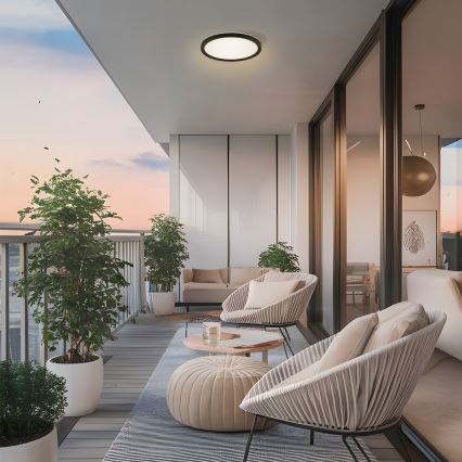 Brilagi - LED plafonsko svetlo za kupatilo ULTRA SLIM LED/18W/230V, prečnik 30 cm, crno, IP54