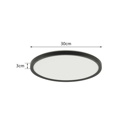 Brilagi - LED plafonsko svetlo za kupatilo ULTRA SLIM LED/18W/230V, prečnik 30 cm, crno, IP54