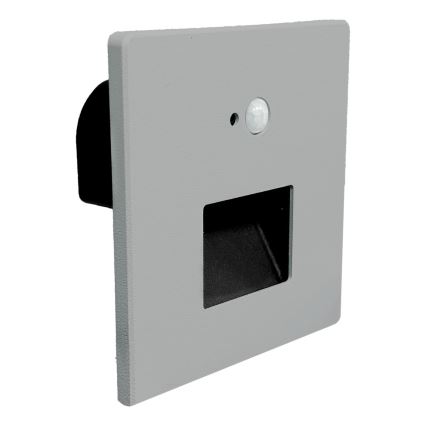 Brilagi - LED svetiljka za stepenište sa senzorom pokreta i sumraka JACK LED/3W/230V 3000/4000/6500K IP65 siva