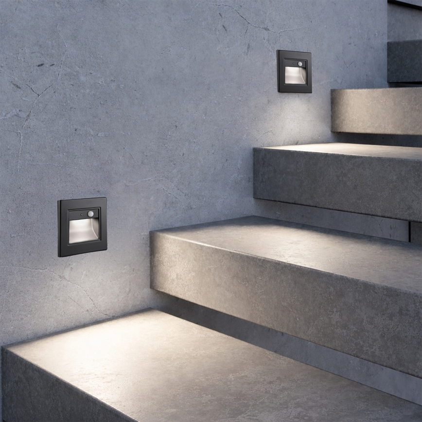 Brilagi - LED svetiljka za stepenište sa senzorom STEP LIGHT LED/1,5W/230V IP44 crna