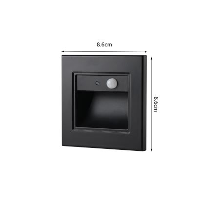 Brilagi - LED svetiljka za stepenište sa senzorom STEP LIGHT LED/1,5W/230V IP44 crna
