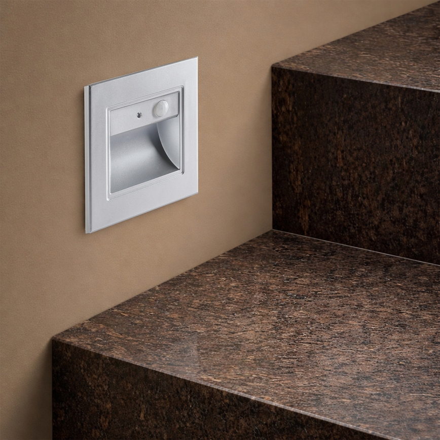 Brilagi - LED svetiljka za stepenište sa senzorom STEP LIGHT LED/1,5W/230V IP44 srebrna