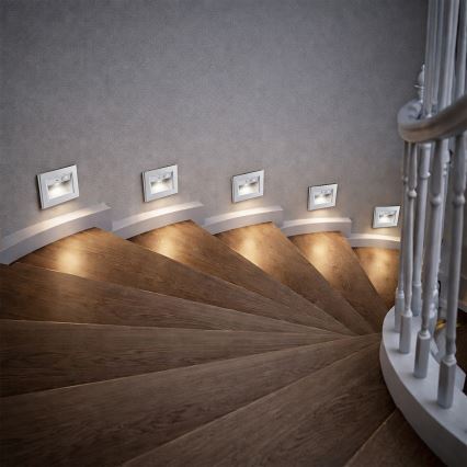 Brilagi - LED svetiljka za stepenište sa senzorom STEP LIGHT LED/1,5W/230V IP44 srebrna