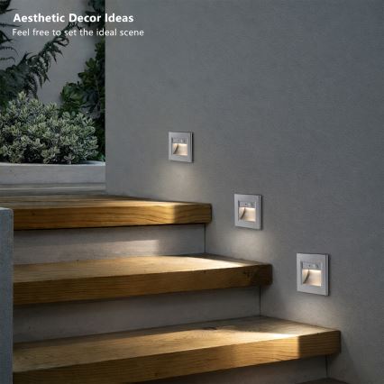 Brilagi - LED svetiljka za stepenište sa senzorom STEP LIGHT LED/1,5W/230V IP44 srebrna