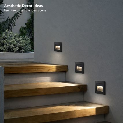 BRILAGI - LED svetlo za stepenište STEP LIGHT LED/1,5W/230V IP44 crna