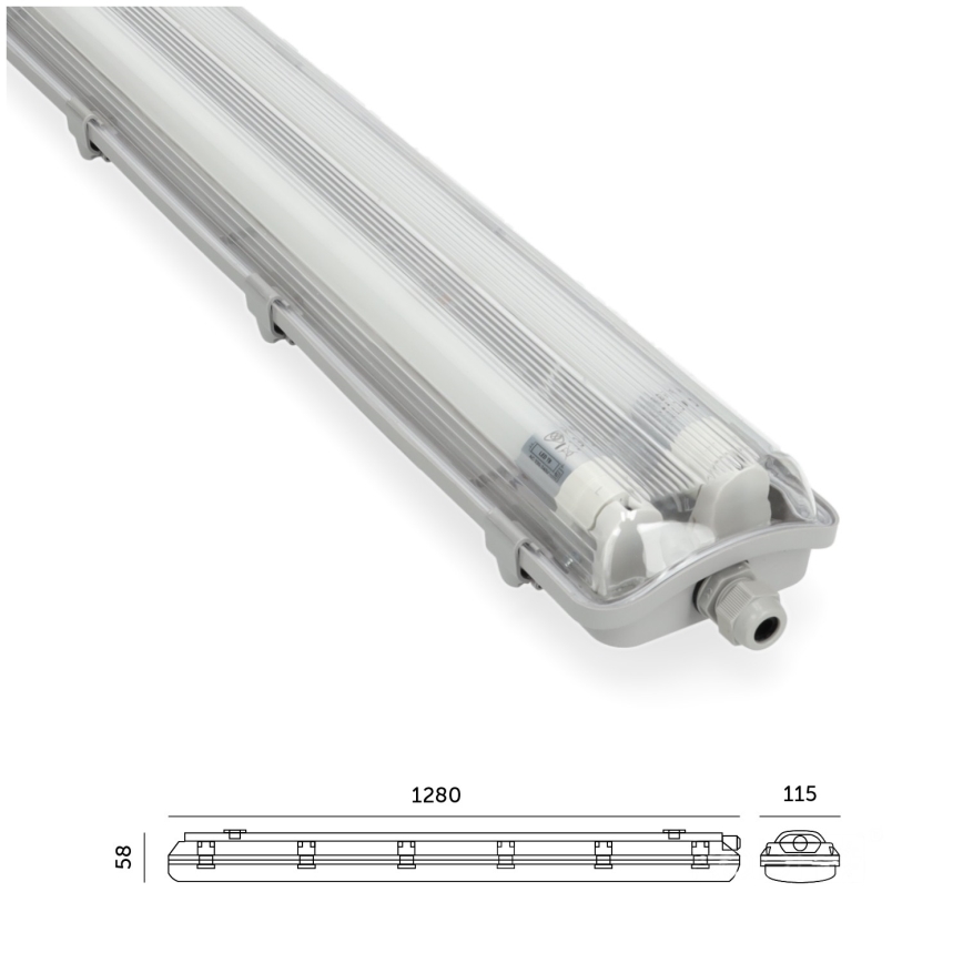 Brilagi - LED tehnička fluorescentna armatura OPTIMA T8 2xG13/18W/230V 4000K IP65 128 cm