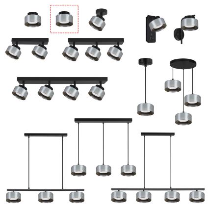 Brilagi - LED Ugradna stropna svetiljka AURA LUX 1xGX53/30W/230V, prečnika 13 cm, crna/dimljena