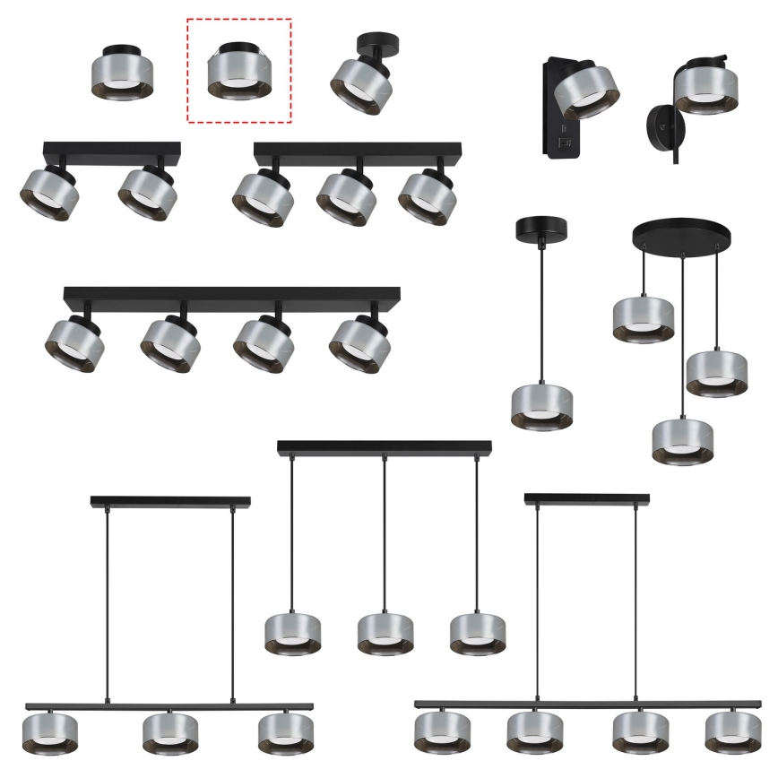 Brilagi - LED Ugradna stropna svetiljka AURA LUX 1xGX53/30W/230V, prečnika 13 cm, crna/dimljena