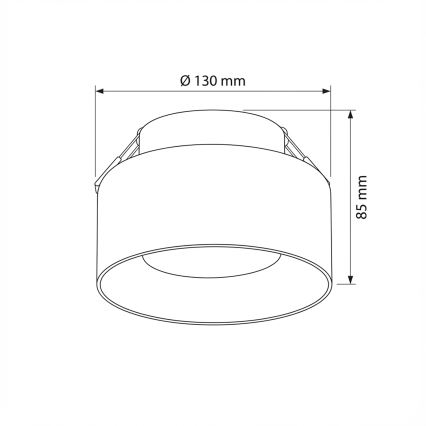 Brilagi - LED Ugradna stropna svetiljka AURA LUX 1xGX53/30W/230V, prečnika 13 cm, crna/dimljena