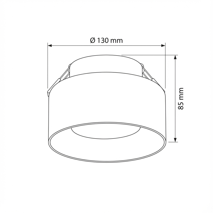 Brilagi - LED Ugradna stropna svetiljka AURA LUX 1xGX53/30W/230V, prečnika 13 cm, crna/dimljena