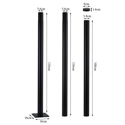 Brilagi - LED ulična lampa sa stubom 3 m URBANSPARK LED/120W/230V crna IP65