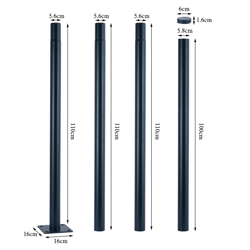 Brilagi - LED ulična svetiljka sa stubom od 4 m URBANSPARK LED/120W/230V antracit IP65