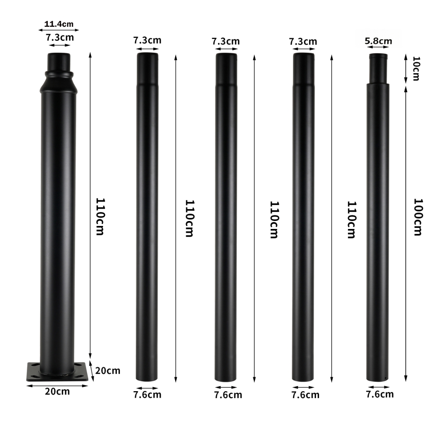 Brilagi - LED ulična lampa sa stubom visine 5 m URBANSPARK LED/120W/230V crna IP65