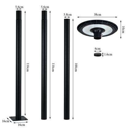 Brilagi - LED ulična lampa URBANSPARK LED/120W/230V crna IP65