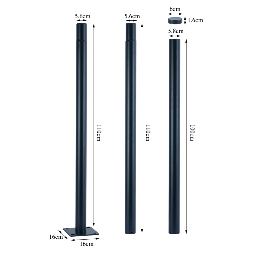 Brilagi - LED ulična lampa sa stubom 3 m URBANSPARK LED/120W/230V antracit IP65