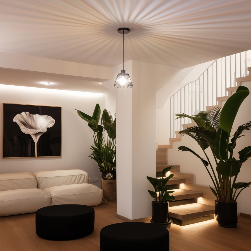 Brilagi - LED viseći luster na sajli CERIA WIRE 1xE27/40W/230V prečnik 21 cm crna