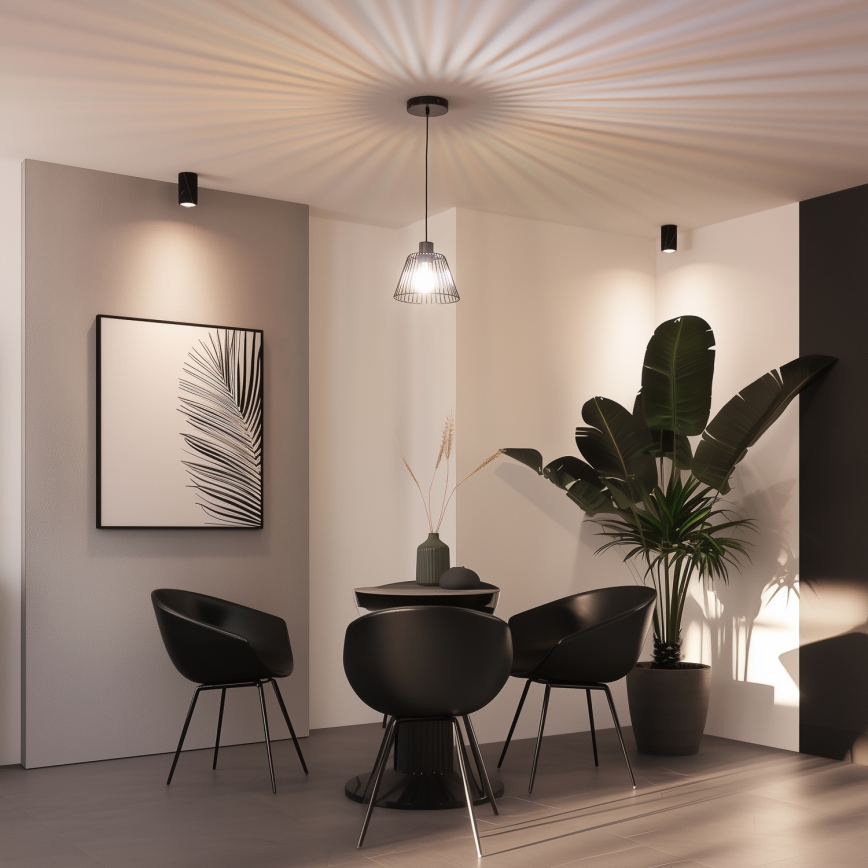 Brilagi - LED viseći luster na sajli CERIA WIRE 1xE27/40W/230V prečnik 21 cm crna