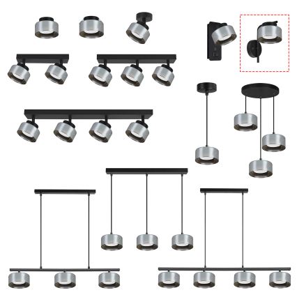 Brilagi - LED Zidna lampa AURA LUX 1xGX53/30W/230V crna/dimljena