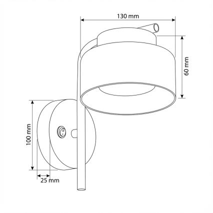 Brilagi - LED Zidna lampa AURA LUX 1xGX53/30W/230V crna/zlatna