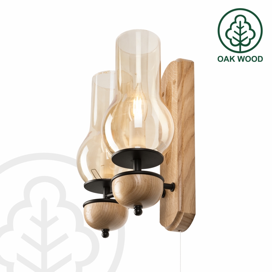 Brilagi - LED zidna lampa COTTAGE 2xE14/40W/230V hrast/braon